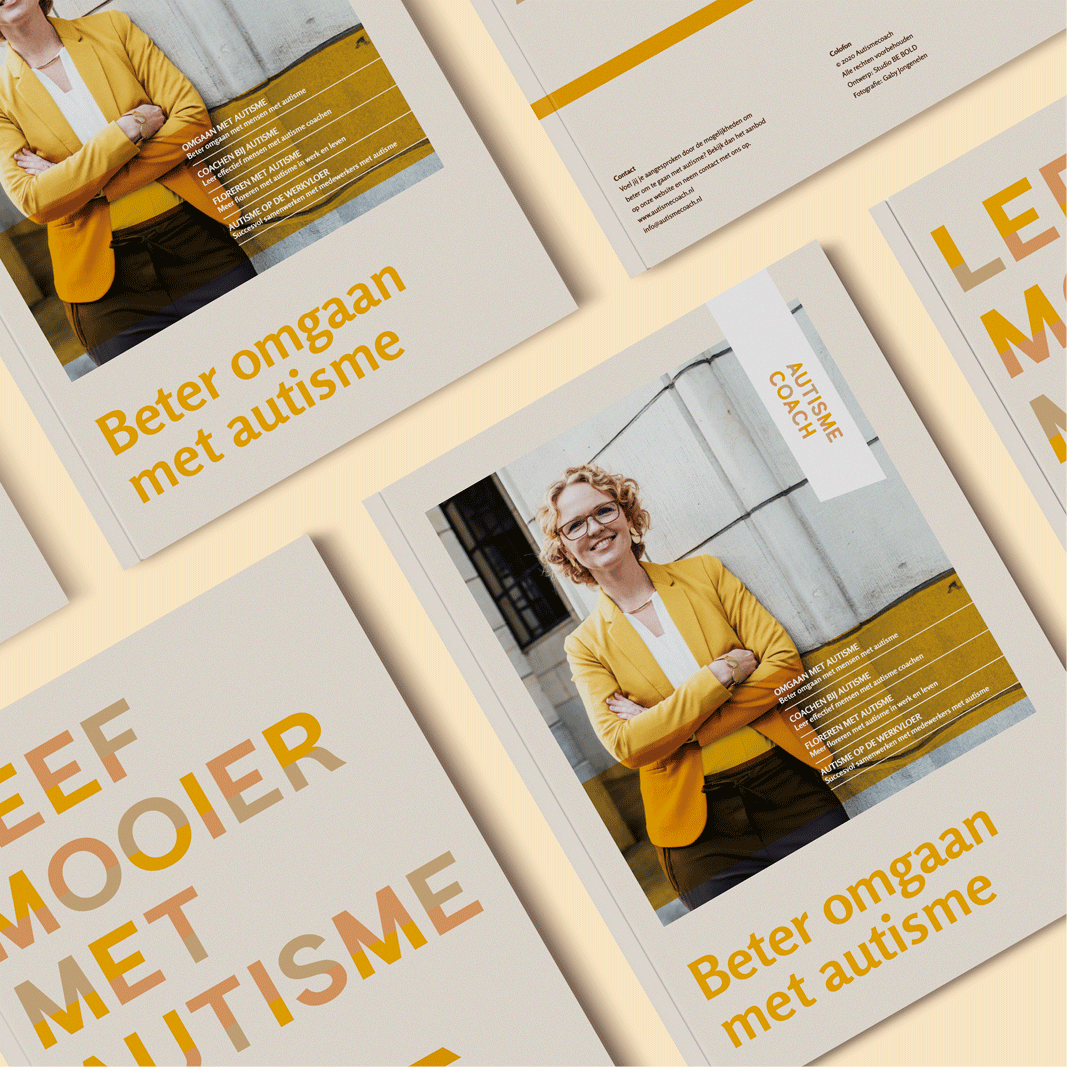 Brochure design Autismecoach door Studio BE BOLD