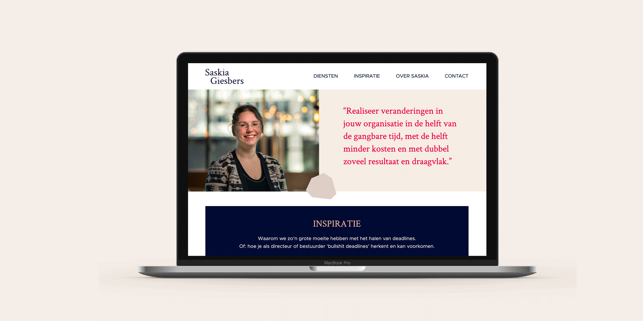 Website design Saskia Giesbers door Miranda Schellevis